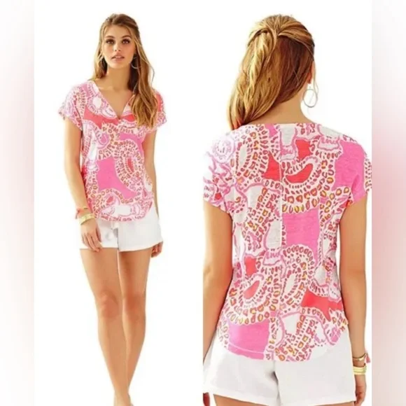 Lilly Pulitzer Duval Truck In Love Top size S - Picture 1 of 9